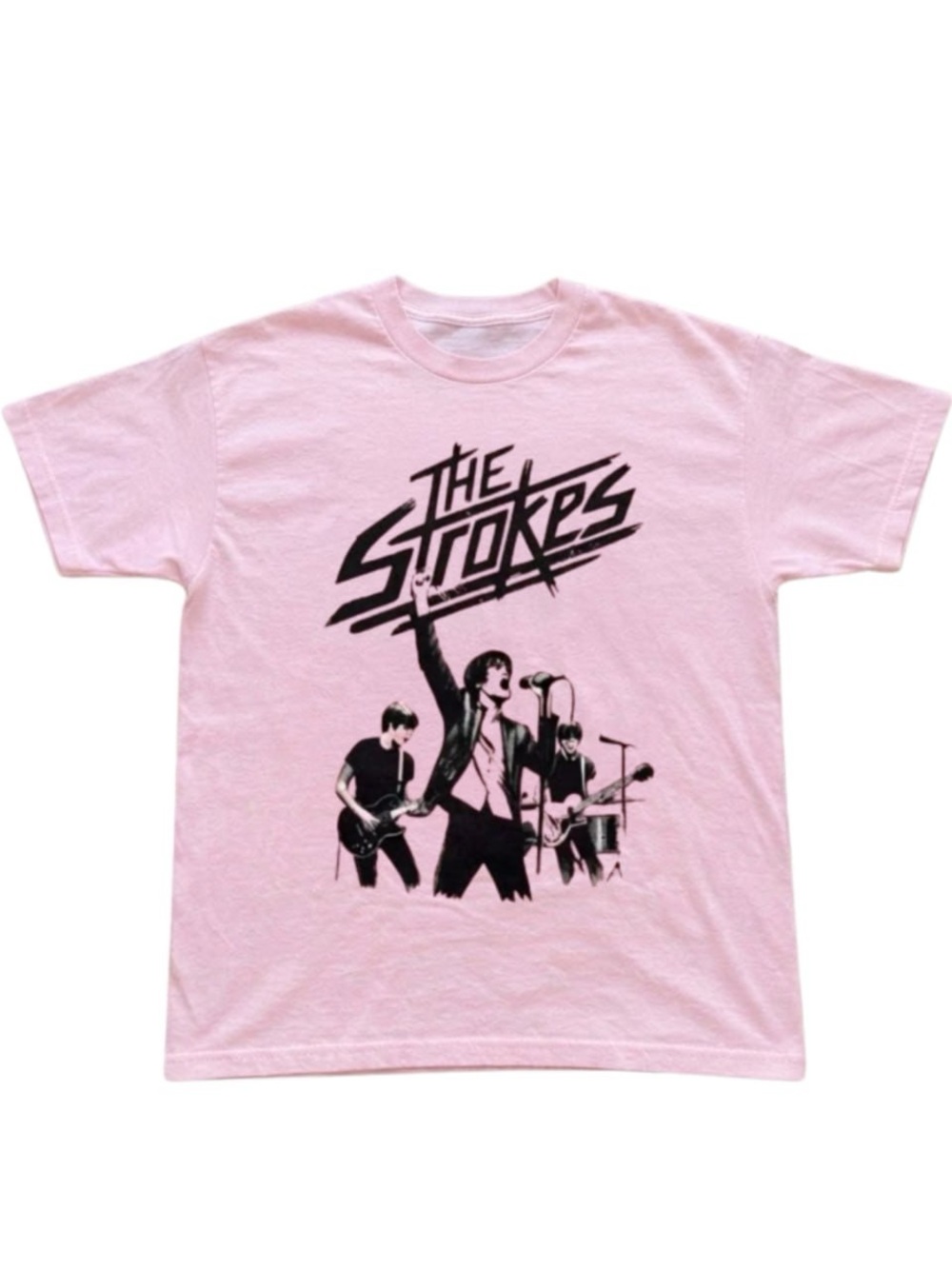 Pink The Strokes Band Tee, Strokes members Shirt